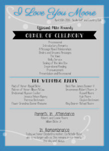Moore Wedding Ceremony Cards 1